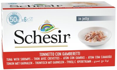 Schesir Ton Balıklı Karidesli Jöleli Kedi Konservesi 50 gr (6 AL 5 ÖDE)