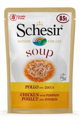Schesir Doğal Tavuklu ve Balkabaklı Yetişkin Kedi Çorbası 85 gr