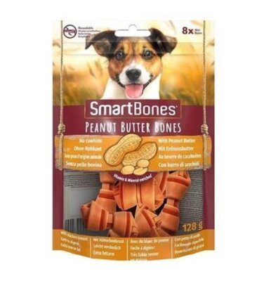 SmartBones Tavuklu Fıstık Ezmeli Mini Düğüm Kemik Köpek Ödülü 8'li 128 gr