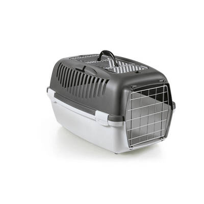 Stefanplast Gulliver 3 Üstten Açılır Metal Kapılı Kedi ve Köpek Taşıma Çantası Gri 61x40x38cm