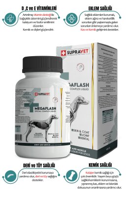 Supravet Köpekler İçin Eklem ve Kas Geliştirici Likit MEGAFLASH + XXL 500 ml (Special Complex Liquid)