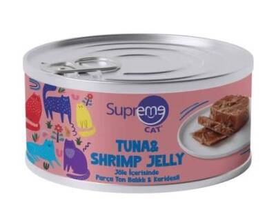 Supreme Cat Jöleli Parça Etli Ton Balık Ve Karidesli Kedi Konservesi 85 gr