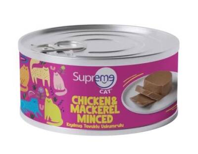 Supreme Cat Kıyılmış Tavuk ve Uskumru Kedi Konservesi 85 gr