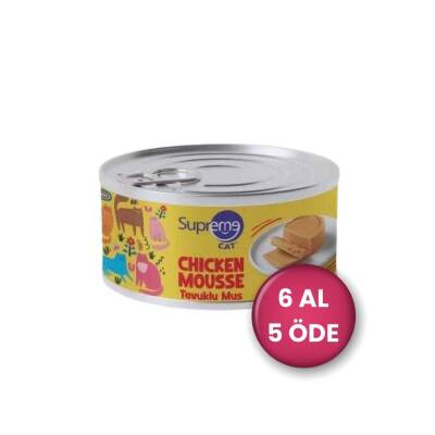 Supreme Cat Tavuklu Püre Yetişkin Kedi Konservesi 85 Gr 6 AL 5 ÖDE