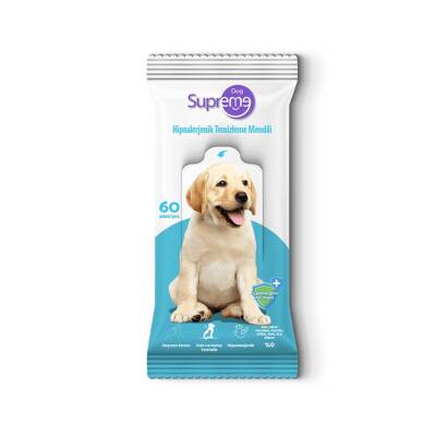 Supreme Hipoalerjenik Kokusuz Köpek Temizleme Mendili 60'lı