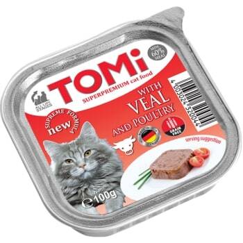 Tomi Pate Dana Etli ve Kümes Hayvanlı Yetişkin Kedi Konservesi 100 gr