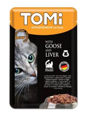 Tomi Pouch Kaz Etli ve Ciğerli Yetişkin Kedi Konservesi 100 gr
