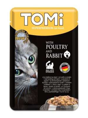 Tomi Pouch Kümes Hayvanı ve Tavşanlı Yetişkin Kedi Konservesi 100 gr