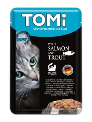 Tomi Pouch Somonlu ve Alabalıklı Yetişkin Kedi Konservesi 100 gr
