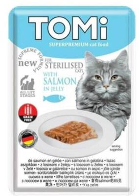 Tomi Pouch Somonlu Tahılsız Kısırlaştırılmış Yetişkin Kedi Konservesi 85 gr