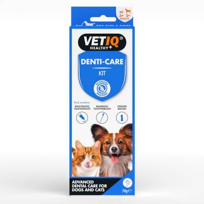 Vet IQ Denti Care Kedi Köpek İçin Diş Macunu ve Diş Fırçası Seti