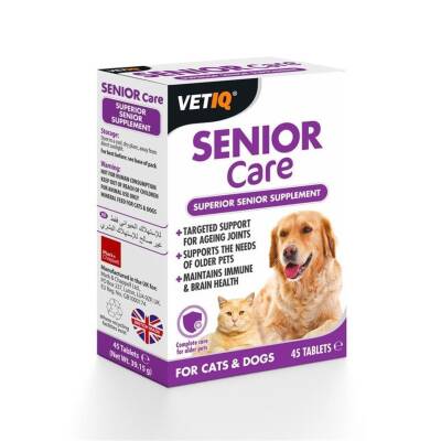 Vet IQ Senior Care Yaşlı Köpekler İçin Vitamin Mineral Takviyesi 45 Tablet