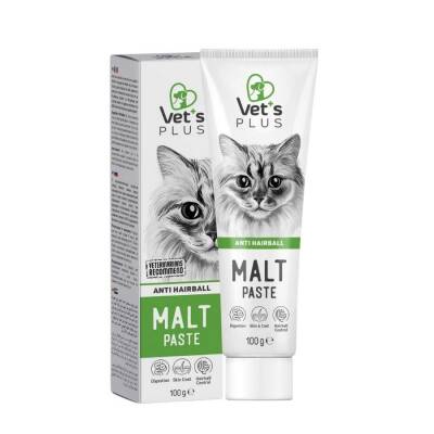 Vet's Plus Anti-Hairball Tüy Yumağı Önleyici Malt Kedi Macunu 100 gr