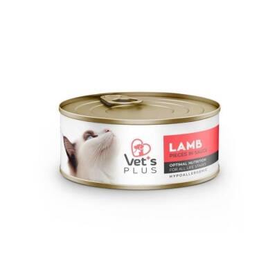 Vet's Plus Optimal Nutrition Hypoallergenic Kuzu Etli Tahılsız Yetişkin Kedi Konservesi 85 gr