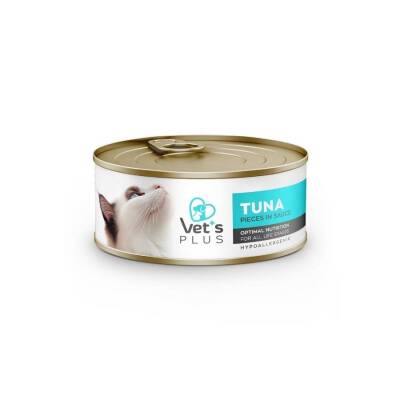 Vet's Plus Optimal Nutrition Hypoallergenic Ton Balıklı Tahılsız Yetişkin Kedi Konservesi 85 gr