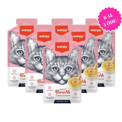 Wanpy Karides Ton Balıklı Kedi Çorbası 50 gr (6 AL 5 ÖDE)