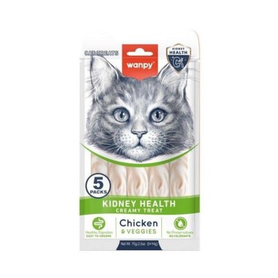 Wanpy Kidney Health Tavuklu ve Sebzeli Sıvı Krema Kedi Ödülü 5x14 Gr