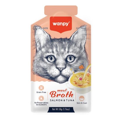 Wanpy Somon ve Ton Balıklı Kedi Çorbası 50 gr