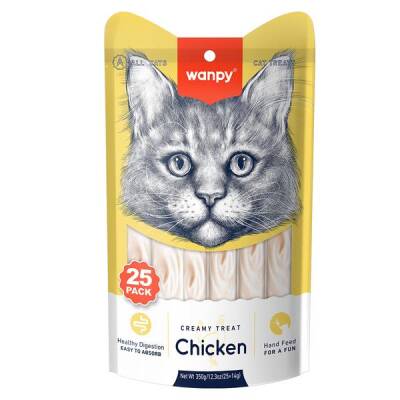 Wanpy Tavuklu Sıvı Krema Kedi Ödülü 14 gr X 25 Adet