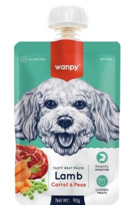 Wanpy Taze Kuzulu ve Havuçlu Köpek Et Ezmesi 90 gr