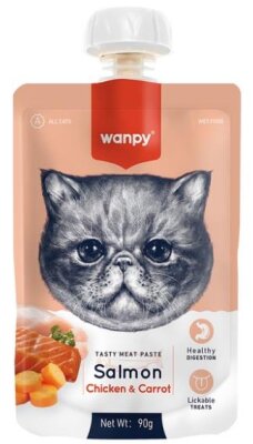 Wanpy Taze Somonlu ve Tavuklu Kedi Et Ezmesi 90 gr