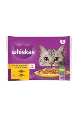 Whiskas Pouch Kümes Hayvanlı Yetişkin Kedi Konservesi 4 X 85 gr