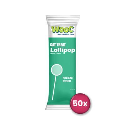 Wooc Tavuk ve Arpalı Lollipop Kedi Ödül Maması 50'li